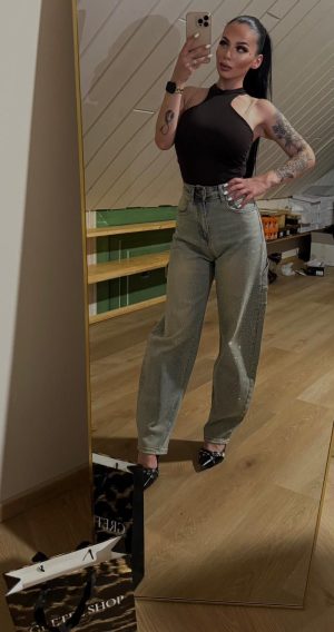 Jeans Grigio Brillantinato